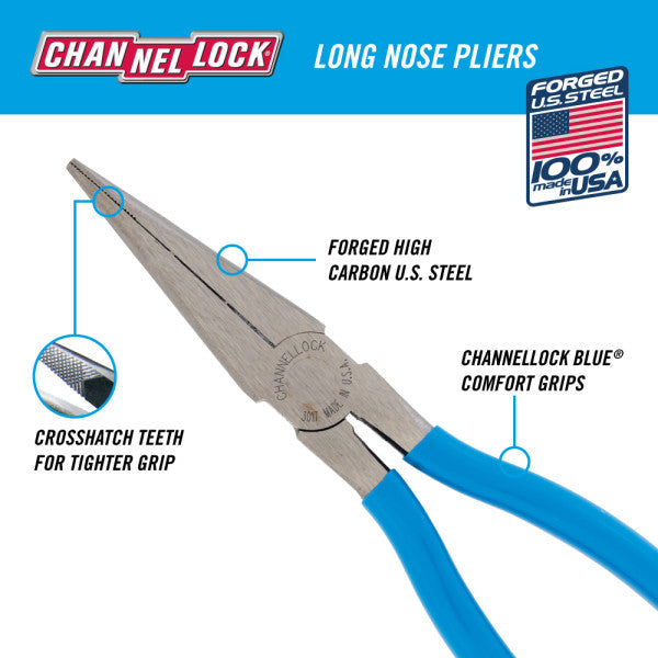 Channellock 8-Inch Long Nose Pliers: Precision and Control for Every Task
