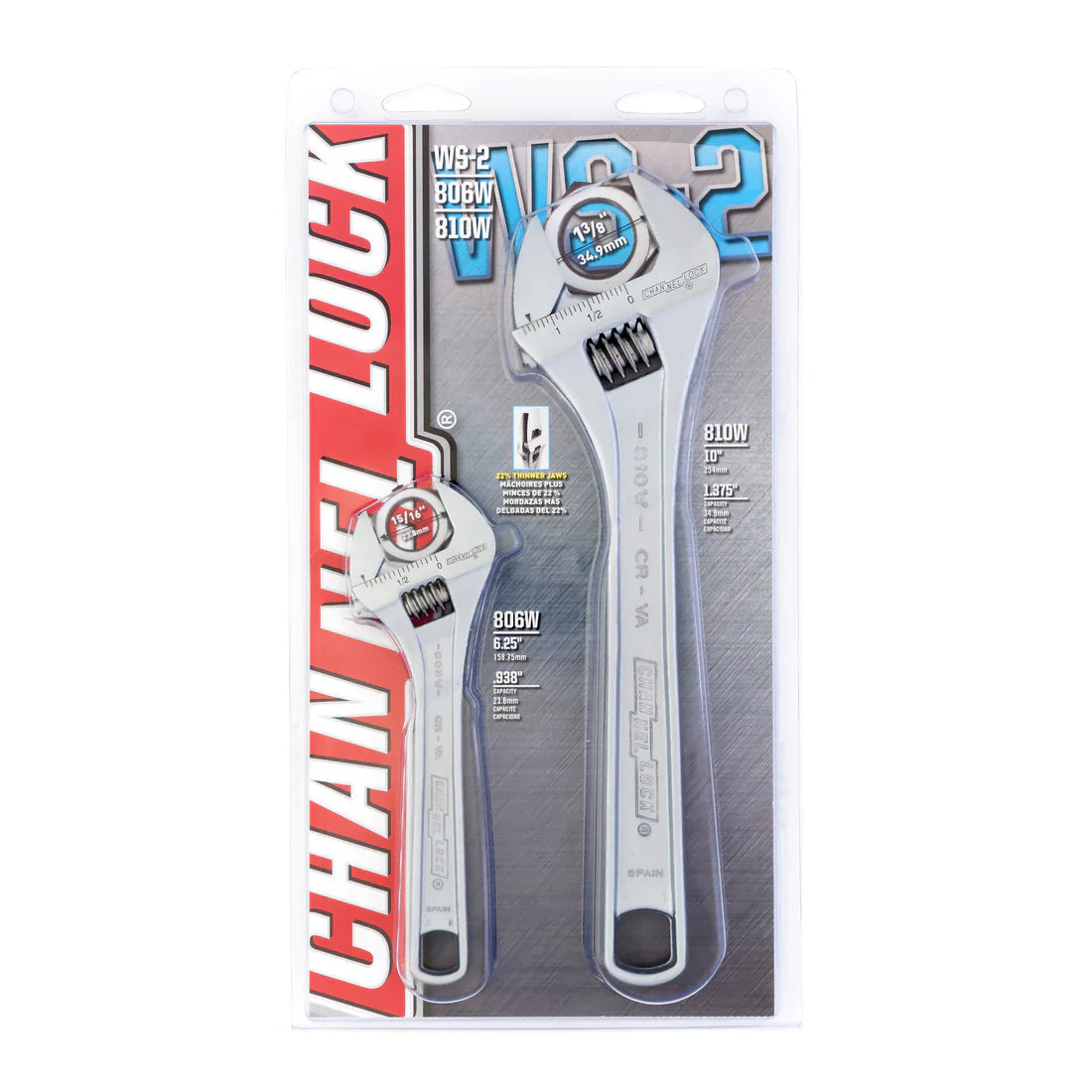 Channellock 2pc Adjustable Wrench Set - Ridge Toolbox