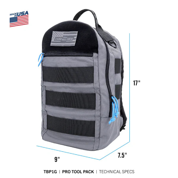 Channellock PRO Single-Compartment Tool Backpack w/ Modular AIMS™ System - Ridge Toolbox