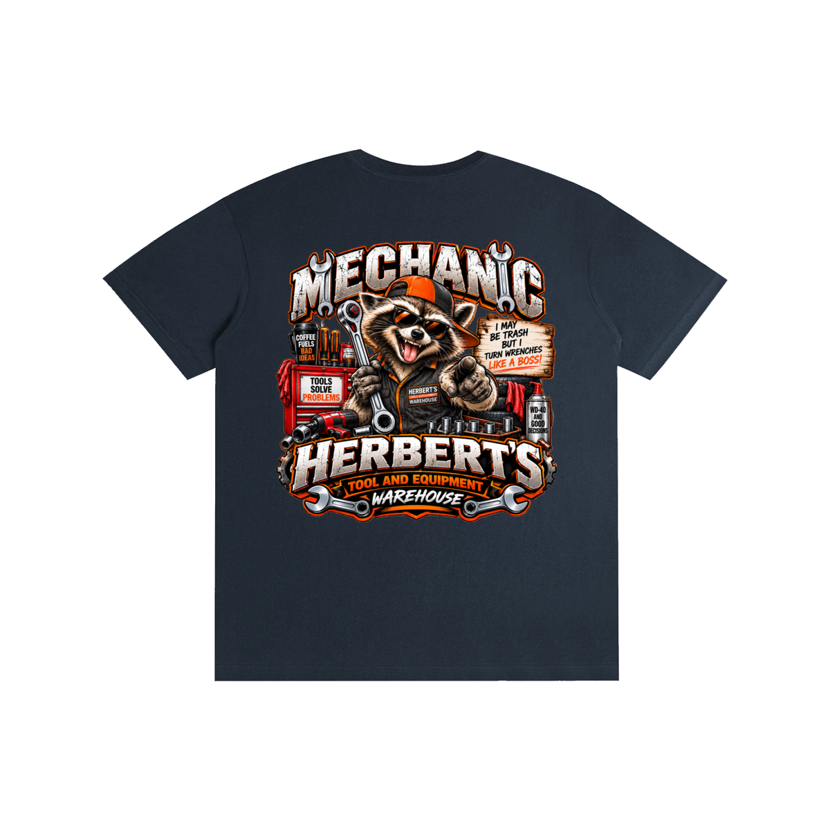 Ricky Raccoon Mechanic Tee - Herbert's Tool & Equipment