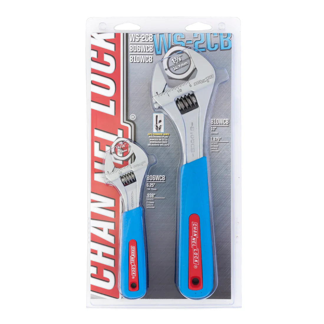 Channellock 2pc CODE BLUE® Adjustable Wrench Set - Ridge Toolbox