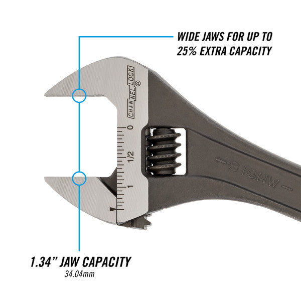 Channellock 10-Inch Adjustable Wrench - Ridge Toolbox
