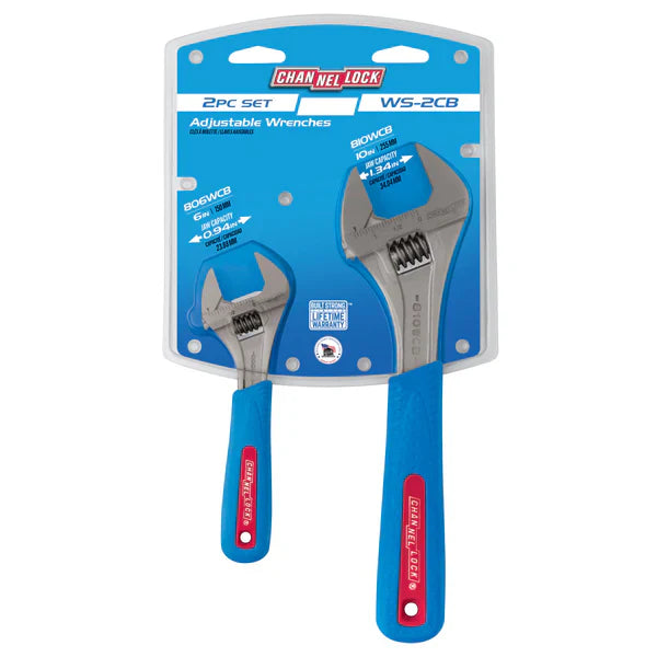 Channellock 2pc CODE BLUE® Adjustable Wrench Set - Ridge Toolbox
