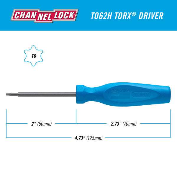 Channellock TORX T6 X 2-inch Professional Screwdriver - Ridge Toolbox