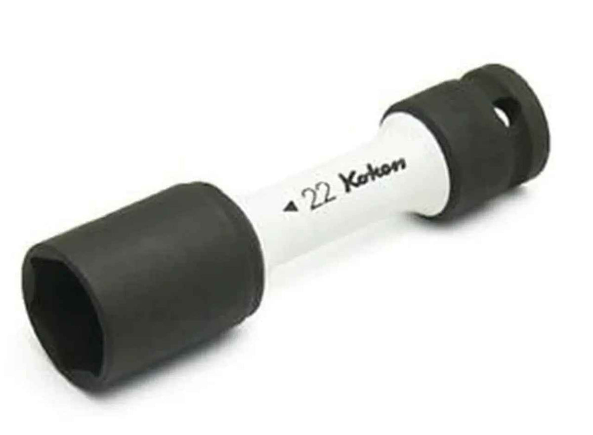 1/2 Sq. Dr. Wheel Nut Socket  22mm Extra Thin walled Length 110mm Color coded Protector
