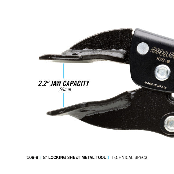Channellock 8-Inch Sheet Metal Locking Pliers - Ridge Toolbox