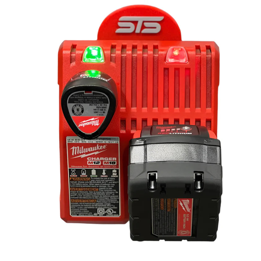 STS Auto Design MW1218 – Milwaukee M12/M18 Battery Charger Magnetic Holder - Ridge Toolbox