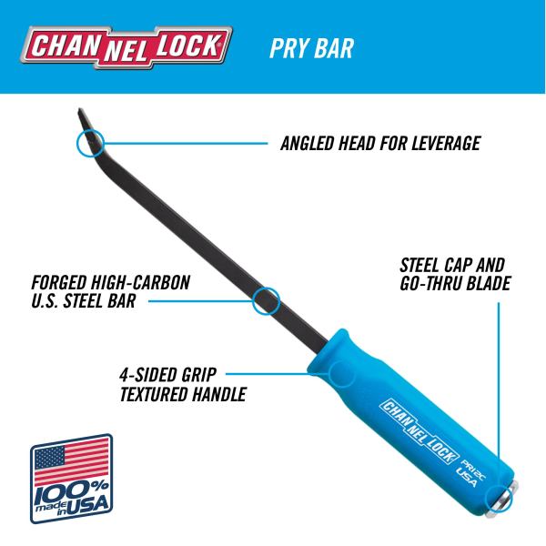 Channellock 3pc Professional Pry Bar Set w/ 12, 17, and 25-inch Pry Bars - Ridge Toolbox
