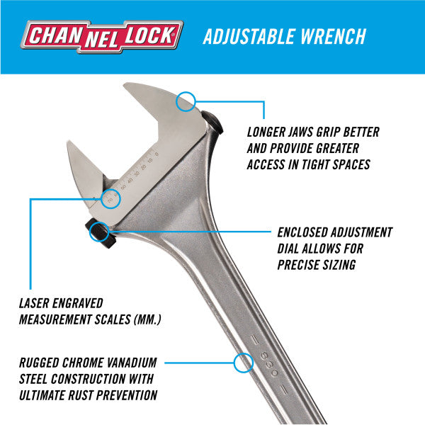 Channellock 30-Inch Adjustable Wrench