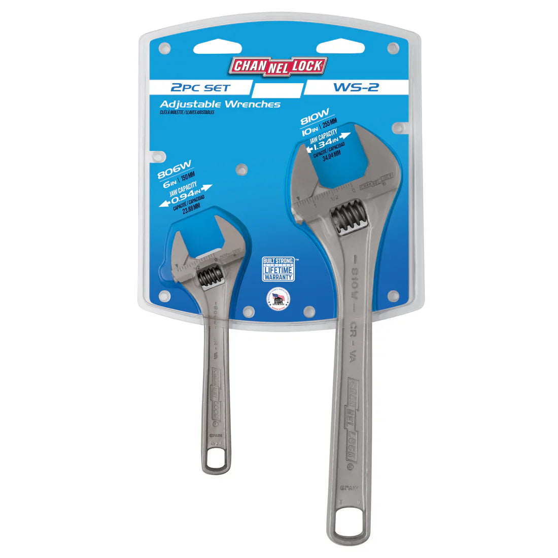 Channellock 2pc Adjustable Wrench Set - Ridge Toolbox