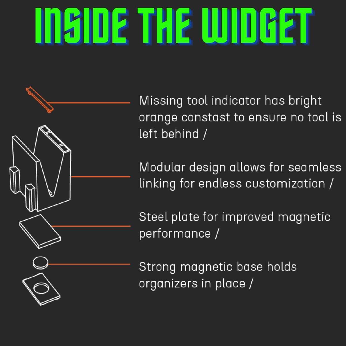 Toolbox Widget Vertical Wrench Organizers