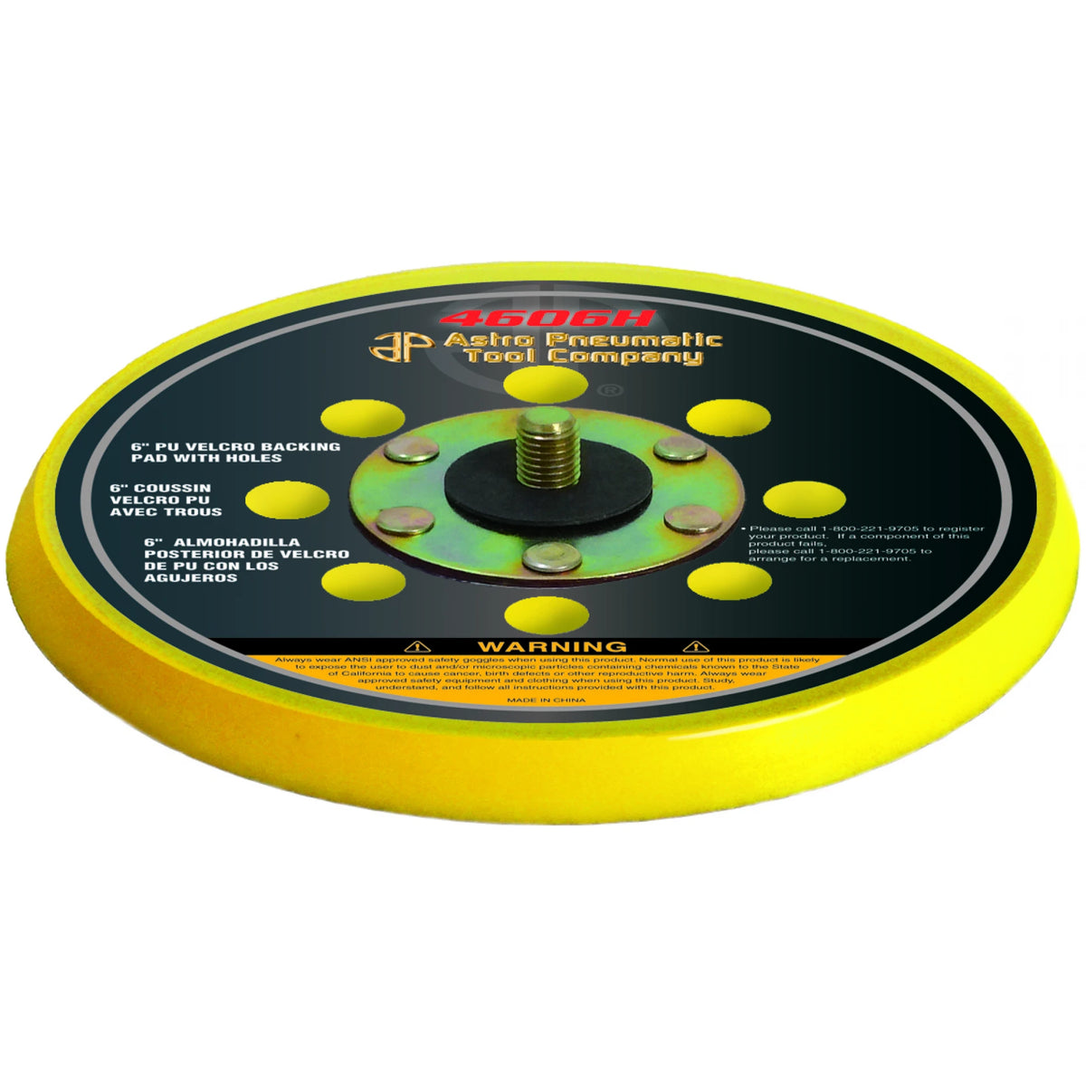 6″ Hook & Loop Backing Pad with Holes