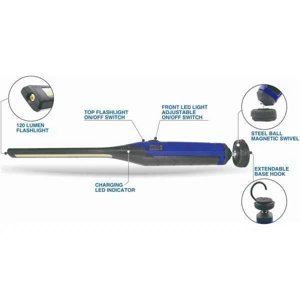 Astro Pneumatic - 650 Lumen Rechargeable LED Slim Light W/ Top Flashlight - Ridge Toolbox