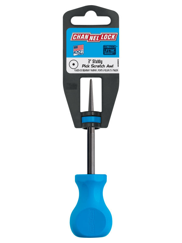 Channellock Stubby x 3-Inch Professional Pick Scratch Awl - Ridge Toolbox