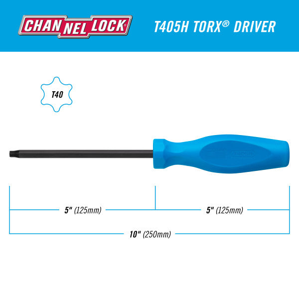 Channellock TORX T40 x 5-inch Professional Screwdriver - Ridge Toolbox