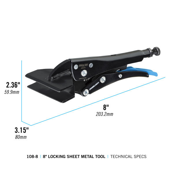 Channellock 8-Inch Sheet Metal Locking Pliers - Ridge Toolbox