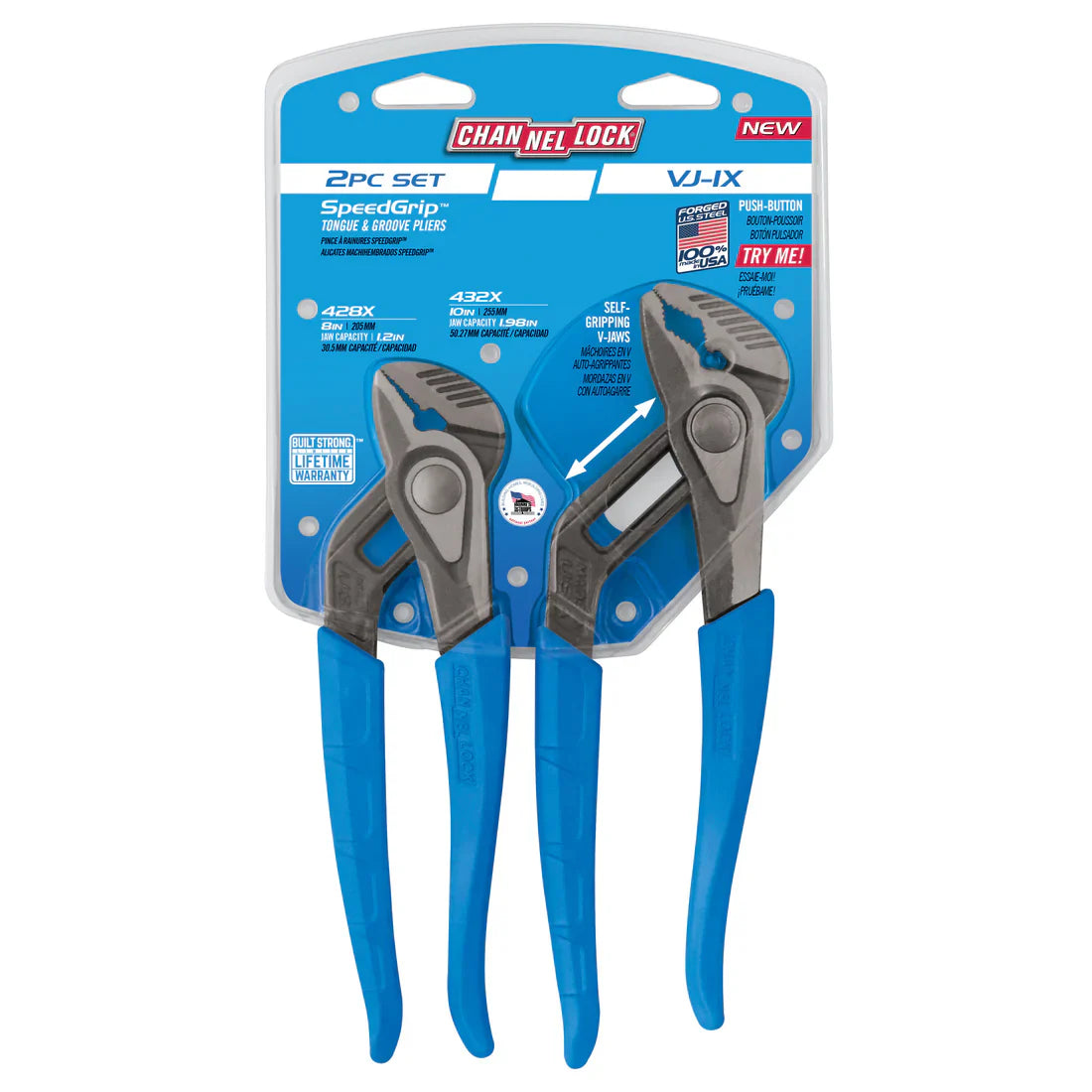 Channellock 2pc V-Jaw Tongue & Groove Pliers Set - Ridge Toolbox