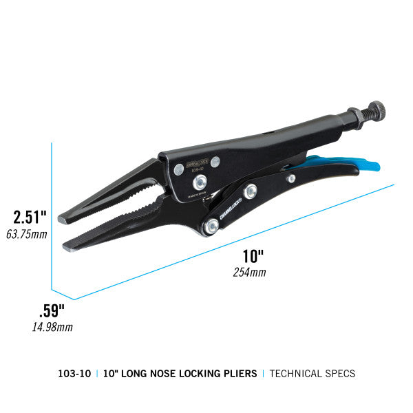 Channellock 10-Inch Combination Long Nose Locking Pliers