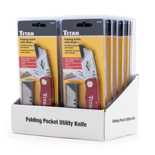 Folding Utility Knife - Red (11015) - Ridge Toolbox