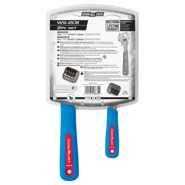 Channellock 2pc CODE BLUE® Adjustable Wrench Set - Ridge Toolbox