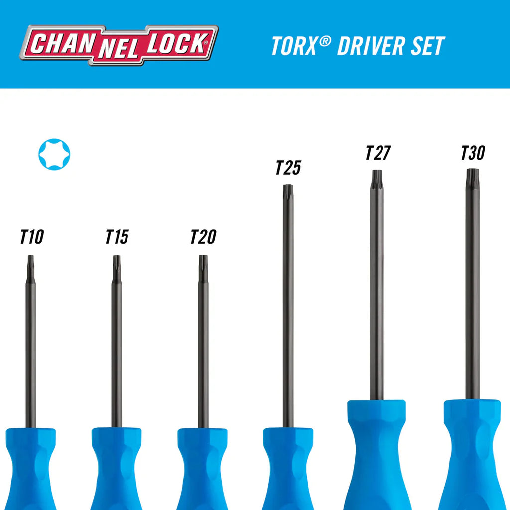 Channellock 6pc Standard TORX Screwdriver Set - Ridge Toolbox