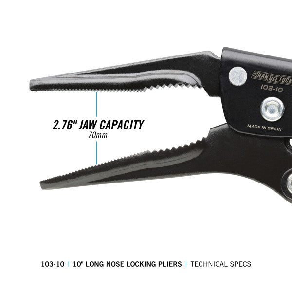 Channellock 10-Inch Combination Long Nose Locking Pliers