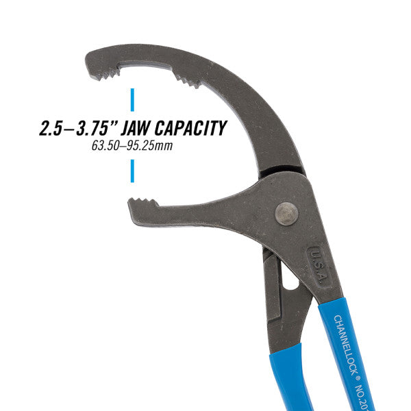 Channellock 12-Inch Oil Filter/PVC Angled Head Pliers - Maximum Grip & Access