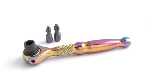 1/4 in. Drive Titanium Swivel Head Ratcheting Micro Bit Driver (11327) - Ridge Toolbox