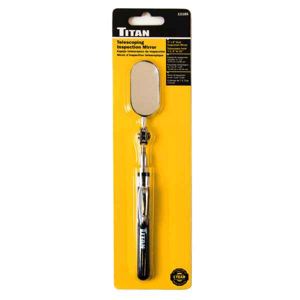 1 in. x 2 in. Oval Telescoping Inspection Mirror (11185) - Ridge Toolbox