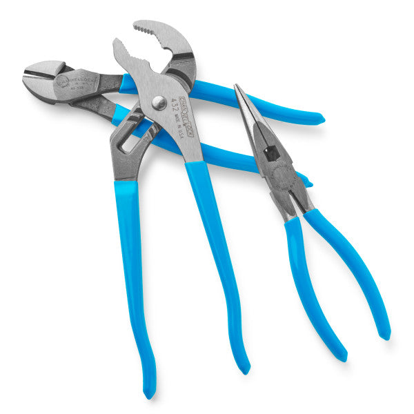 Channellock 3pc Plier Set: 432, 317, 338, Poly-Bagged - Ridge Toolbox