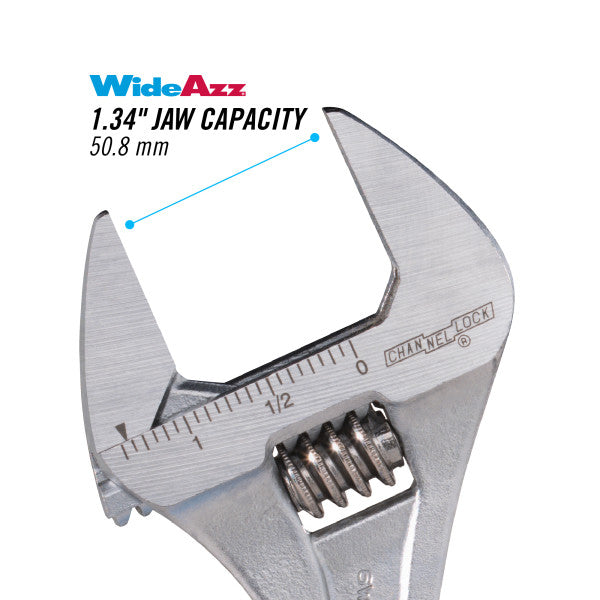 Channellock 6-Inch CODE BLUE® WideAzz® Adjustable Wrench - Ridge Toolbox