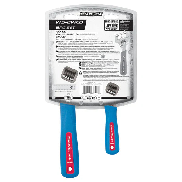 Channellock 2pc Adjustable Wrench Set - Ridge Toolbox