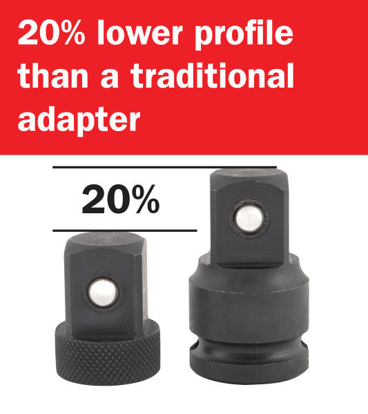 3 pc. Increasing Low Profile Impact Socket Adapter Set (30936) - Ridge Toolbox