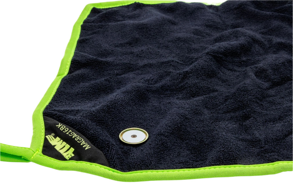 Vim Tools - 16'' X 16'' Magnetic Microfiber Rag - Black & Green