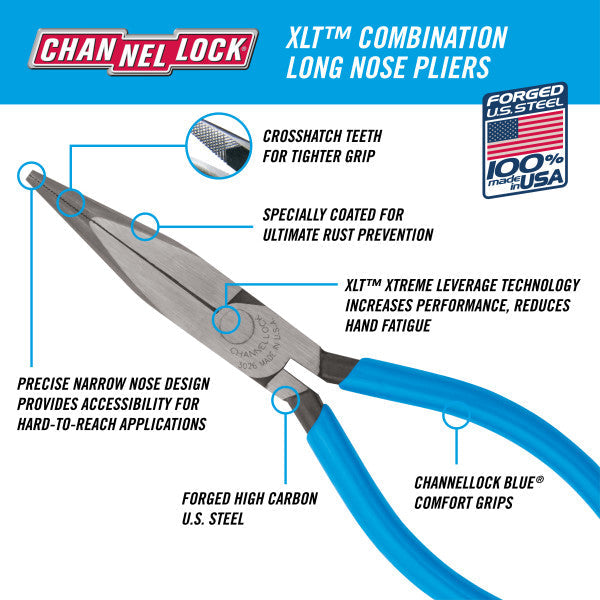 Channellock 6-Inch Long Nose Pliers: Precision at Your Fingertips